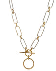 The Beth Pendant Chain Necklace (14k Yellow Gold and Sterling Silver)