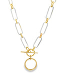 The Beth Pendant Chain Necklace (14k Yellow Gold and Sterling Silver)