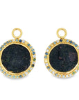 The Millie Earring Charms (18k Yellow Gold, Sapphires, Roman coins)
