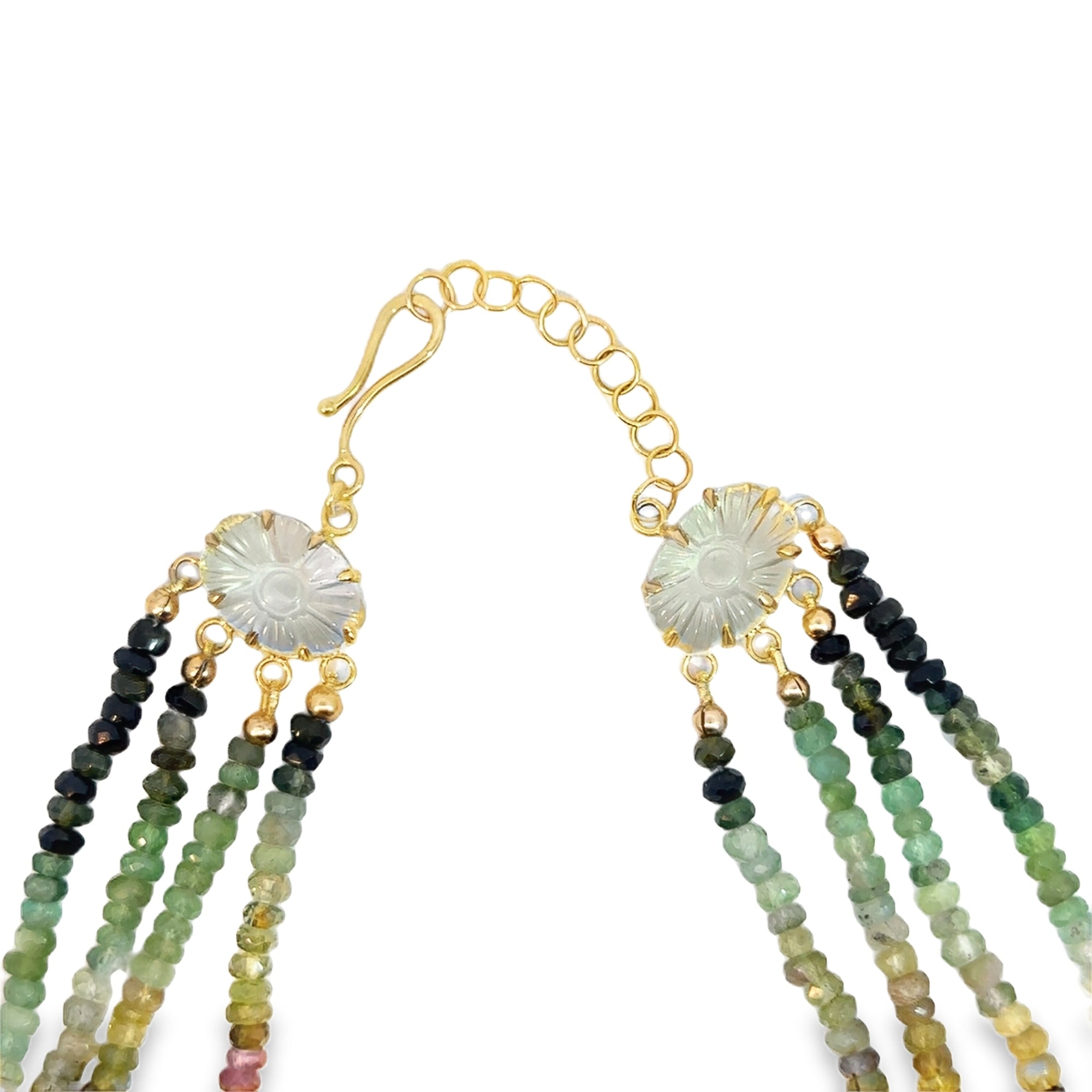 The Layered Spring Necklace (18k Yellow Gold, Tourmaline)