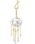 The Cloud Pendant 14k Yellow Gold, Pearl, Diamonds)