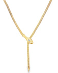 Snake Lariat Necklace (14k Yellow Gold, Ruby, Diamond)