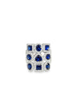 Sapphire and Diamond Statement Ring (18k White Gold, Blue Sapphire, Diamond)
