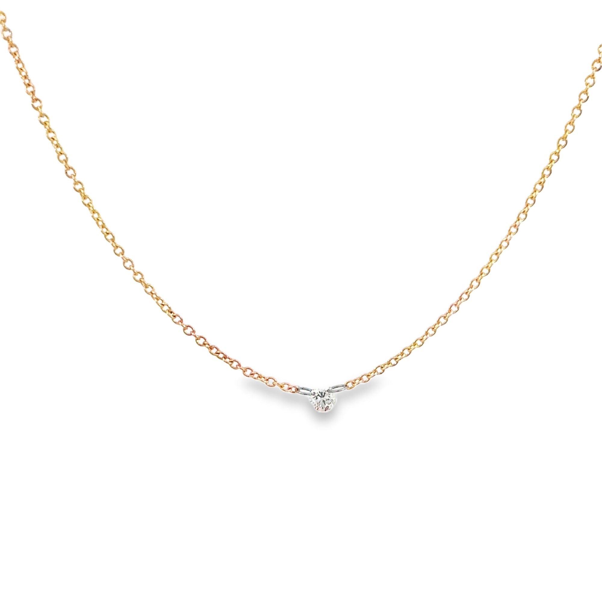 The Lauren Necklace (14k Yellow and White Gold and Diamond)