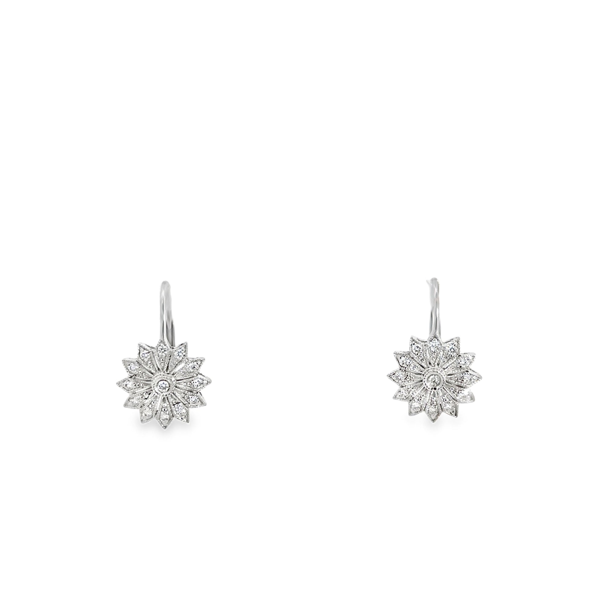 The Georgia Earrings (14k White Gold and Diamond)