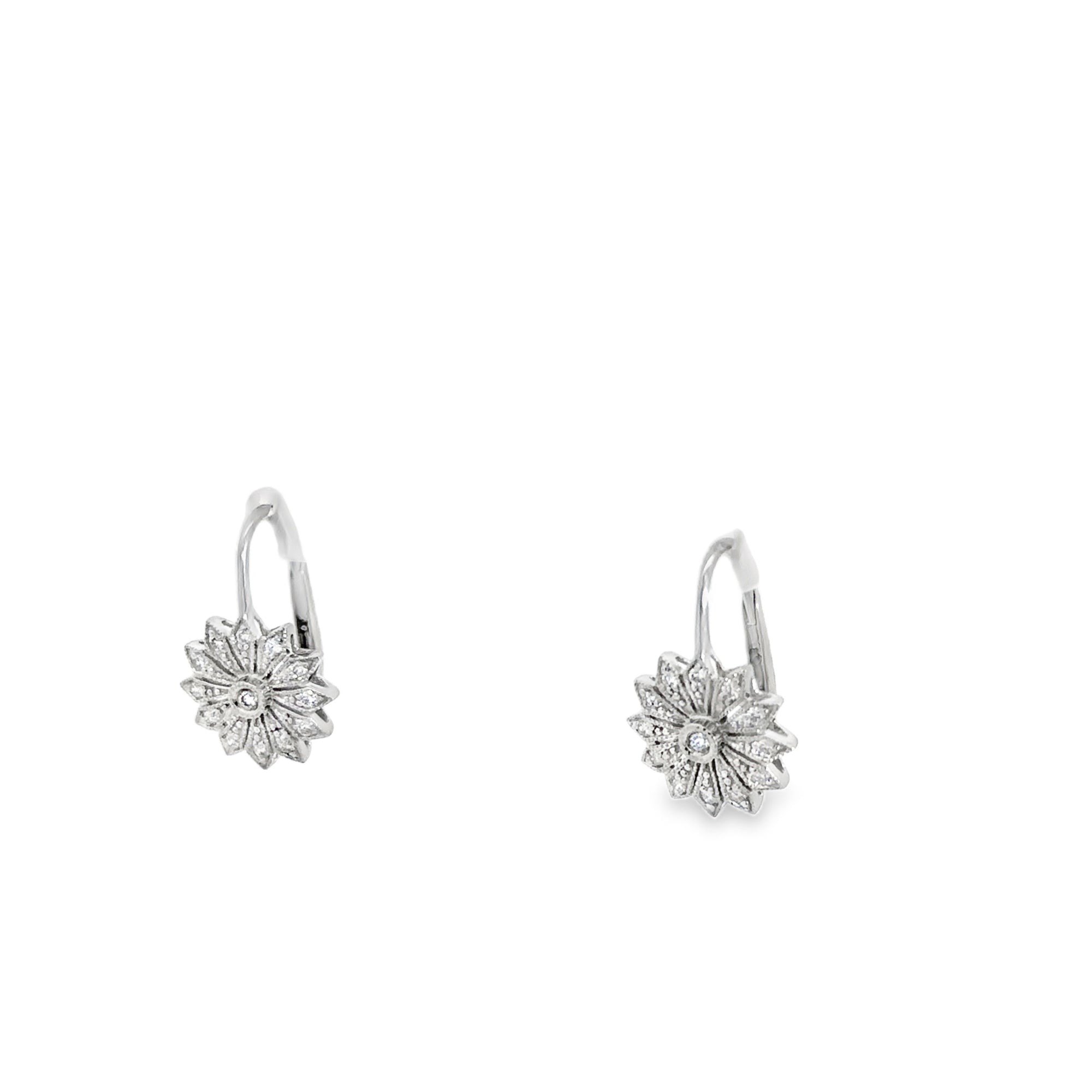 The Georgia Earrings (14k White Gold and Diamond)