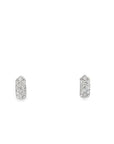 The Louise Huggie Hoop Earrings (14k White Gold and Diamonds)