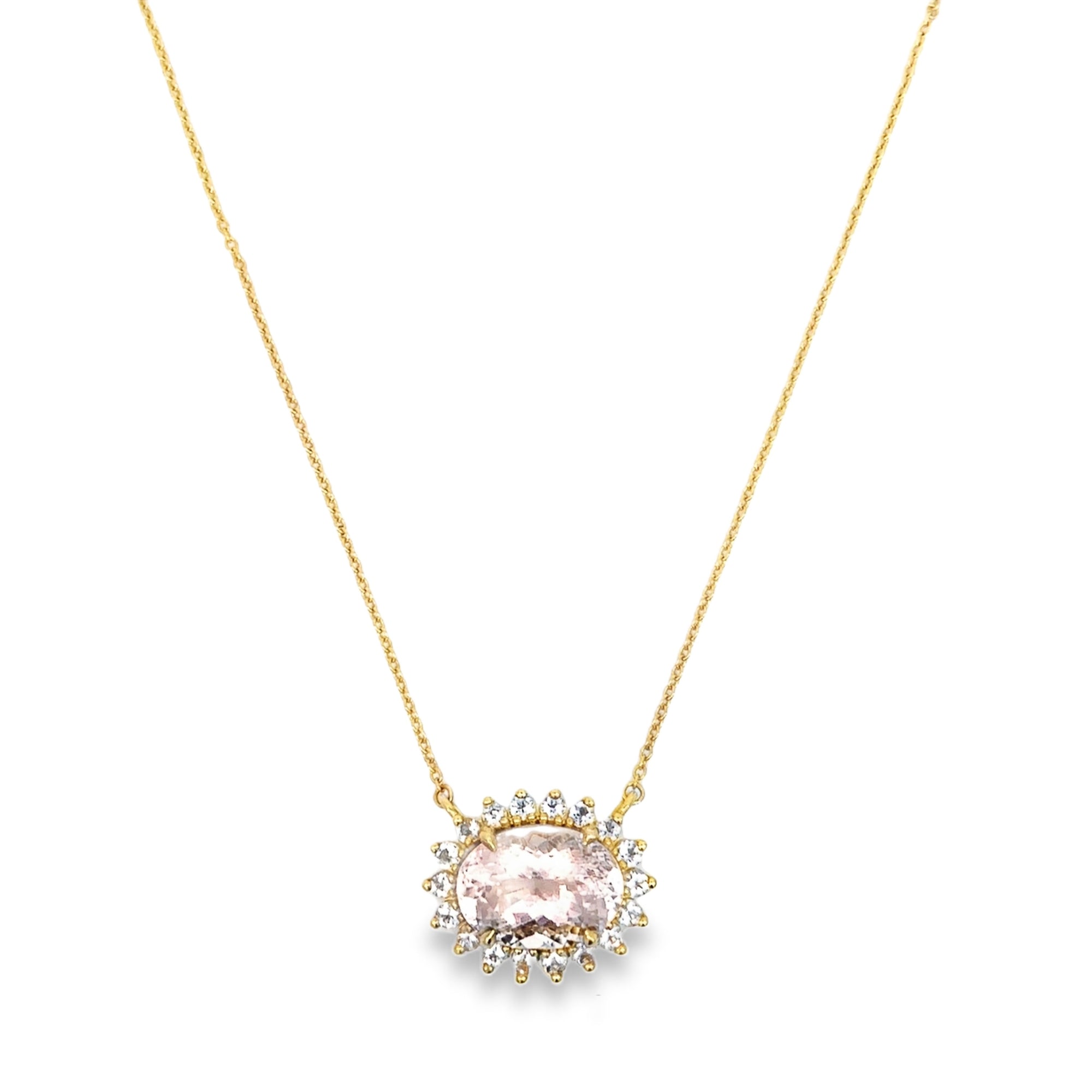 The Camilia Necklace (18k Yellow Gold and Morganite)