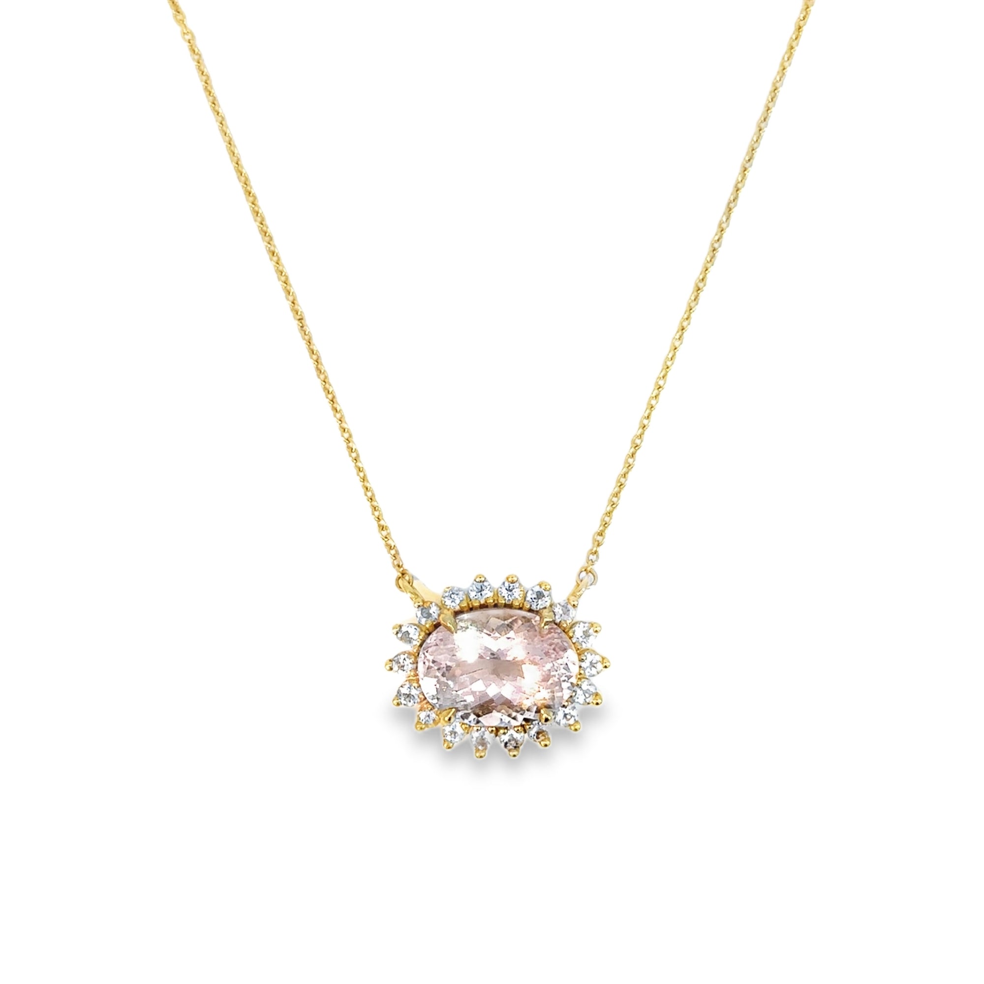 The Camilia Necklace (18k Yellow Gold and Morganite)