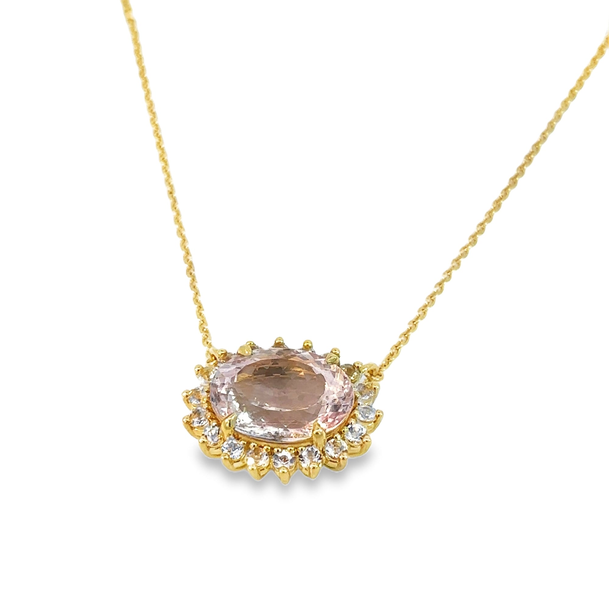 The Camilia Necklace (18k Yellow Gold and Morganite)