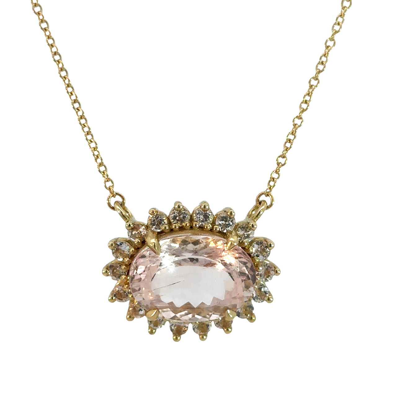 The Camilia Necklace (18k Yellow Gold and Morganite)