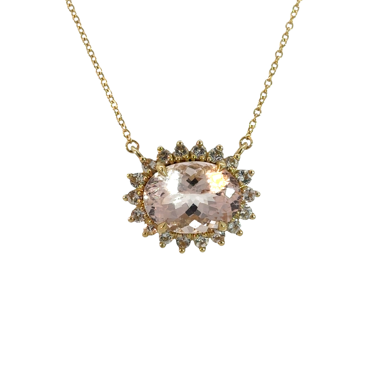 The Camilia Necklace (18k Yellow Gold and Morganite)