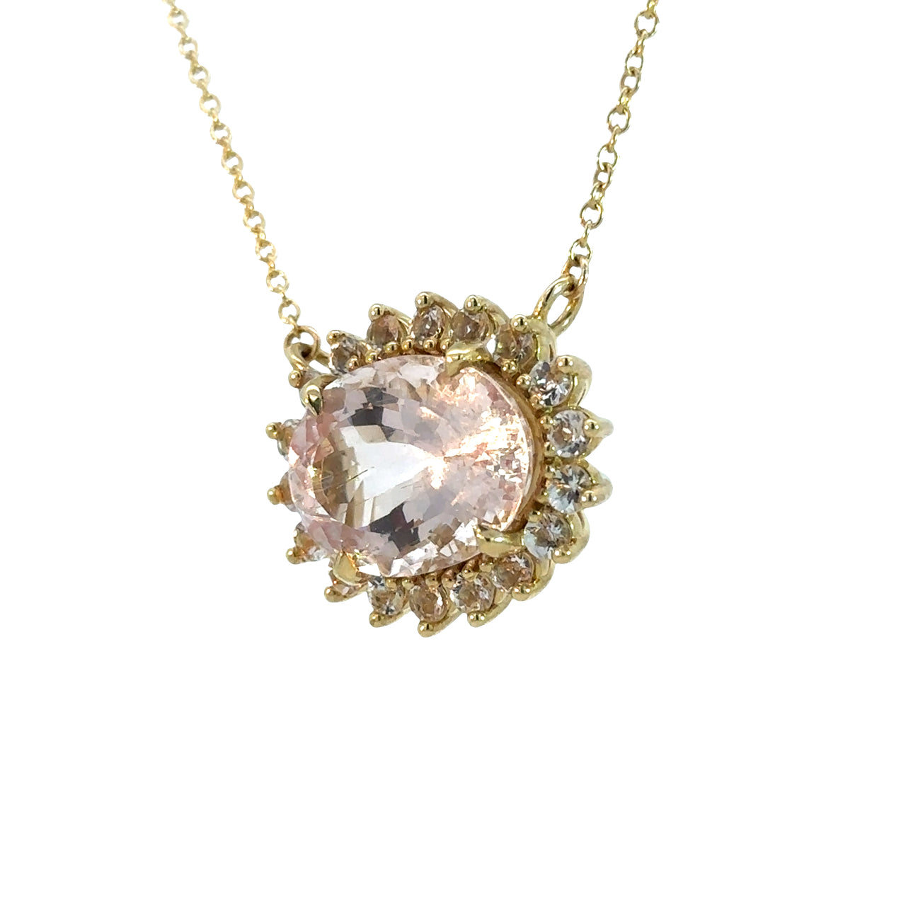 The Camilia Necklace (18k Yellow Gold and Morganite)