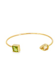 Citrine and Peridot Open Bangle Bracelet
