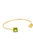 Citrine and Peridot Open Bangle Bracelet