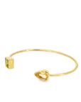 Citrine and Peridot Open Bangle Bracelet