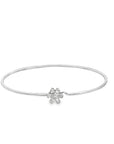Diamond Flower Bangle Bracelet (14k White Gold, Diamonds)