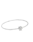 Diamond Flower Bangle Bracelet (14k White Gold, Diamonds)