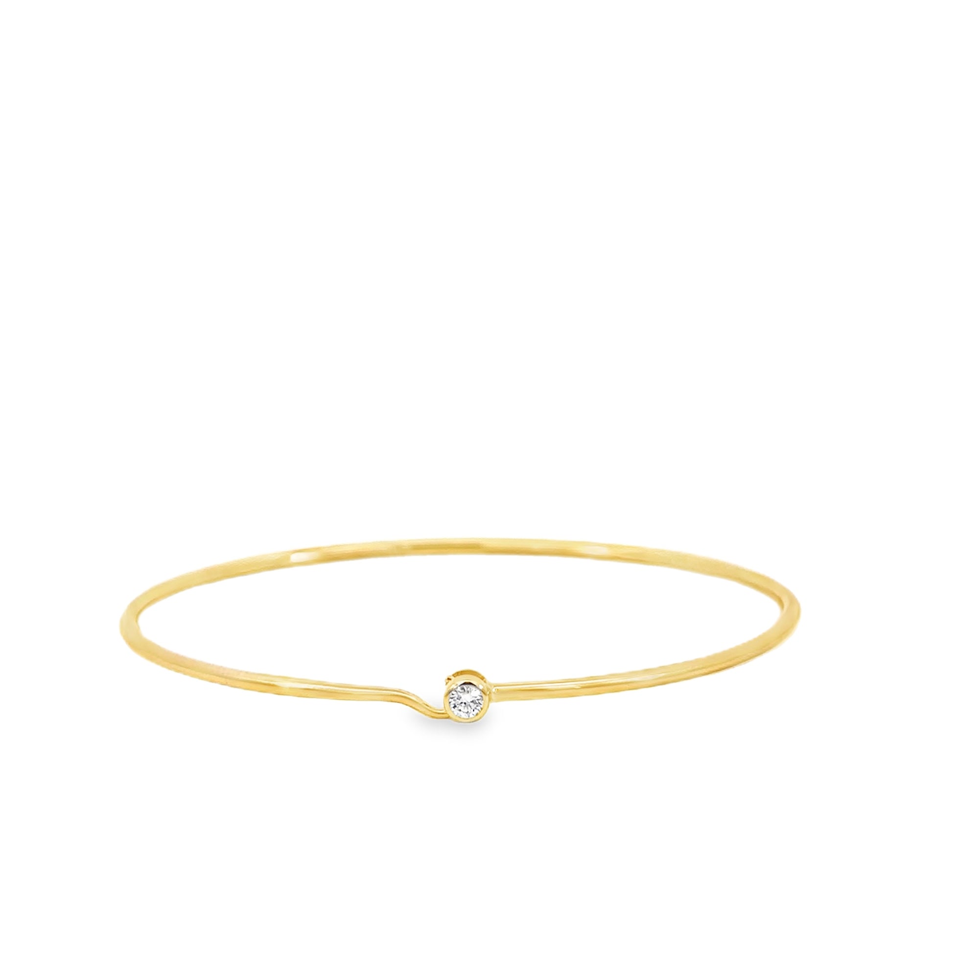 Bezel Set Diamond Solitare Bangle Bracelet