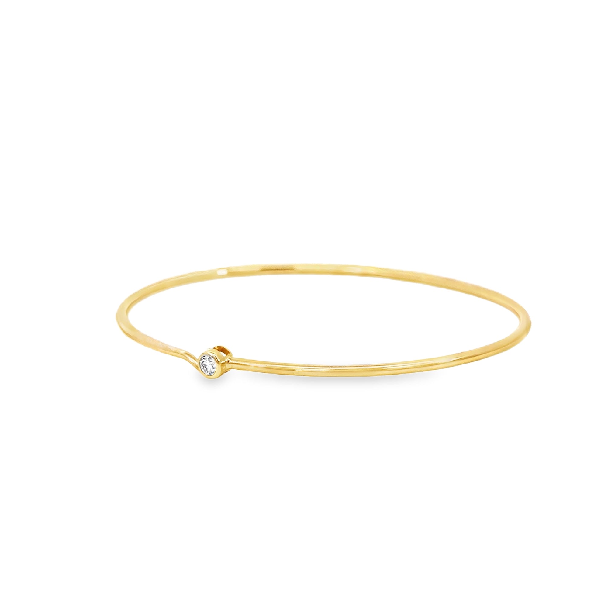 Bezel Set Diamond Solitare Bangle Bracelet