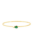 Pear Cut Emerald Solitaire Bangle Bracelet (14k Yellow Gold and Emerald)