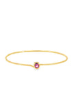 Pink Sapphire Bezel Set Solitaire Bangle Bracelet