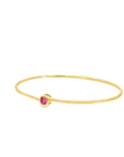 Pink Sapphire Bezel Set Solitaire Bangle Bracelet