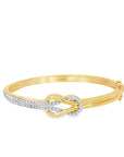 Diamond Braided Bangle Bracelet (14k Yellow Gold and Diamond)