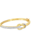 Diamond Braided Bangle Bracelet (14k Yellow Gold and Diamond)
