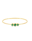 Graduate Triple Emerald Bezel Set Bangle Bracelet