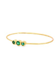 Graduate Triple Emerald Bezel Set Bangle Bracelet