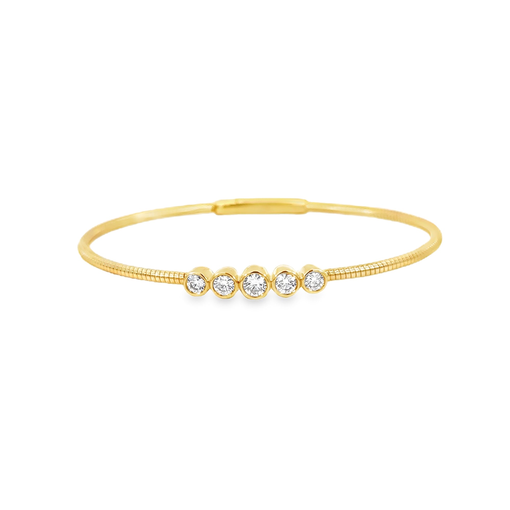 Graduate Diamond Bezel Set Bangle Bracelet
