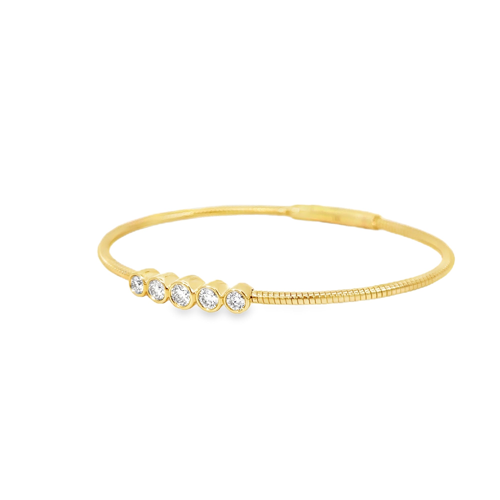 Graduate Diamond Bezel Set Bangle Bracelet