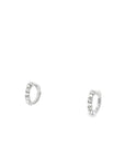 Diamond and Pearl Huggie Hoop Earrings