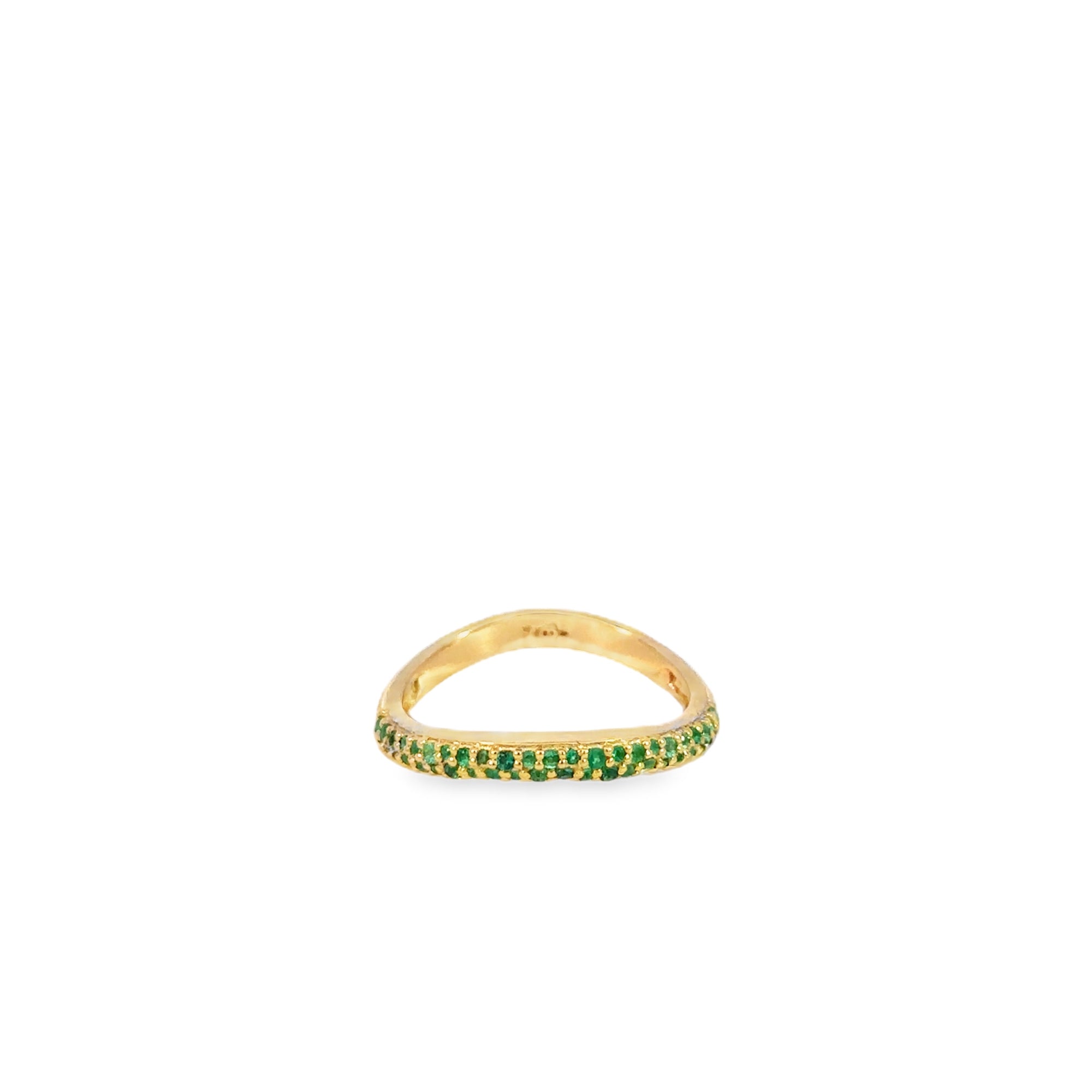 Emerald Curved Ring