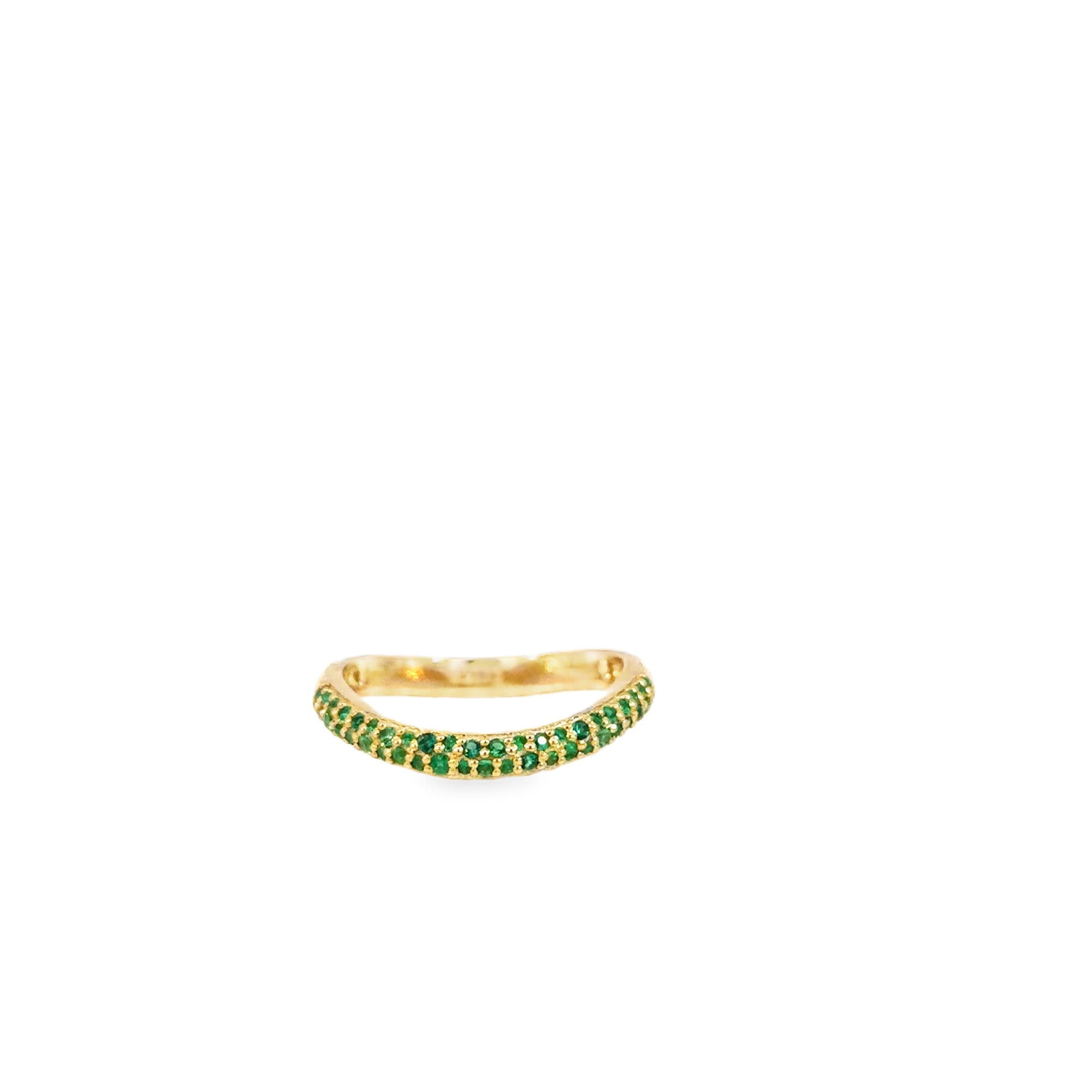 Emerald Curved Ring