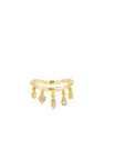 Diamond Mixed Shape Charm Curved Ring
