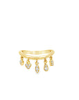 Diamond Mixed Shape Charm Curved Ring