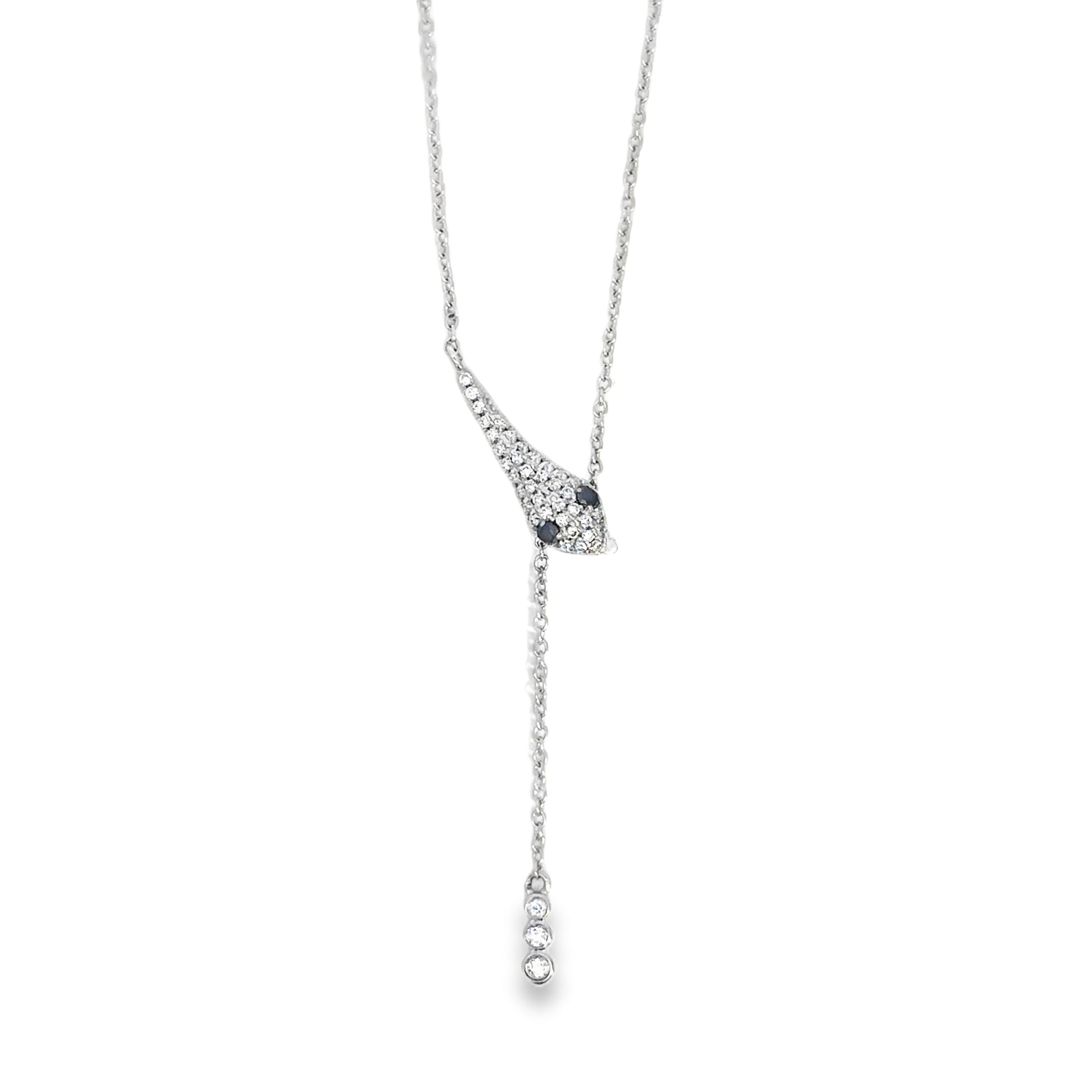 Mini Diamond Snake Lariat Necklace