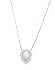 Moonstone Diamond Halo Necklace
