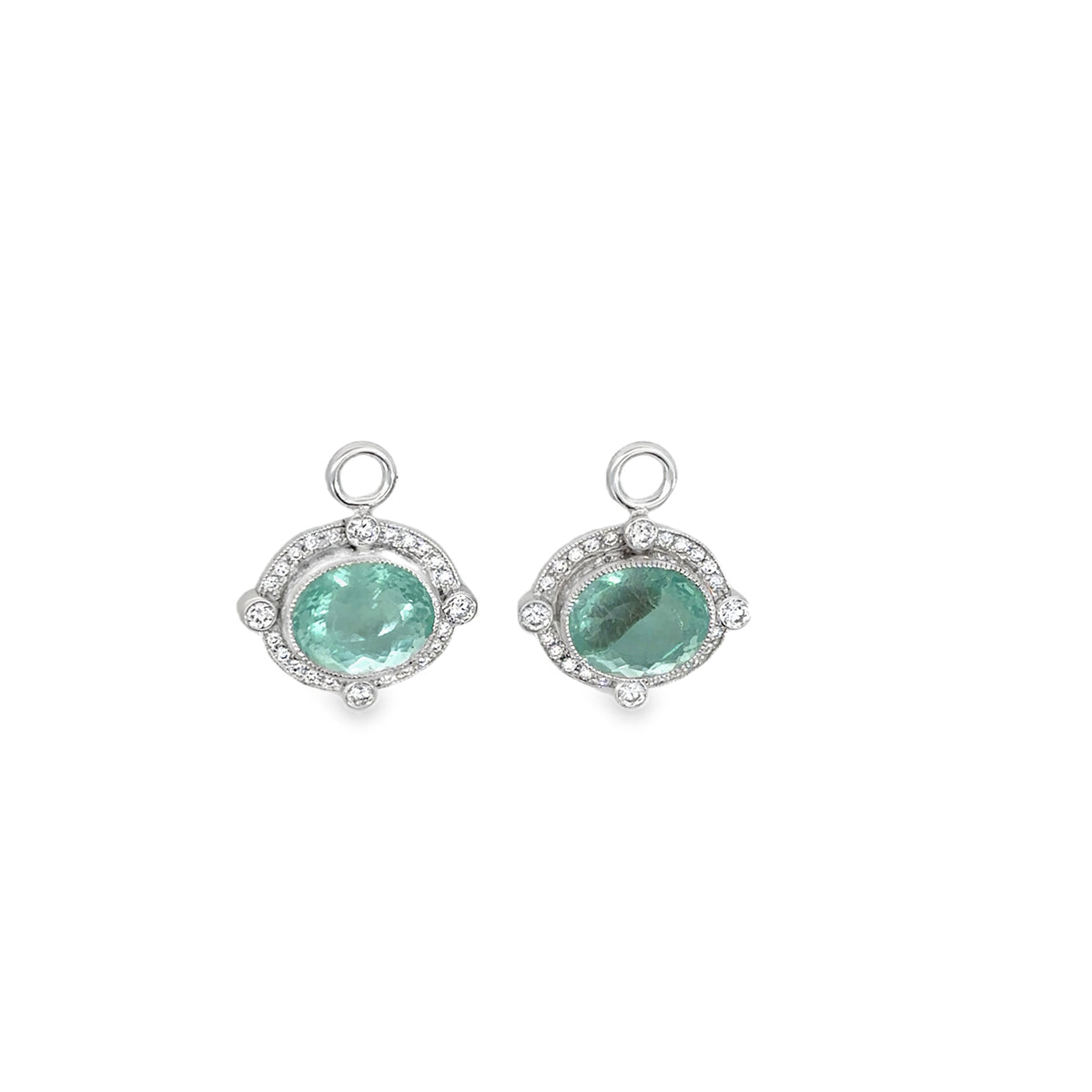 Astrid Earring Charms (14k White Gold, Diamond, and Fluorite)