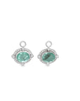 Astrid Earring Charms (14k White Gold, Diamond, and Fluorite)