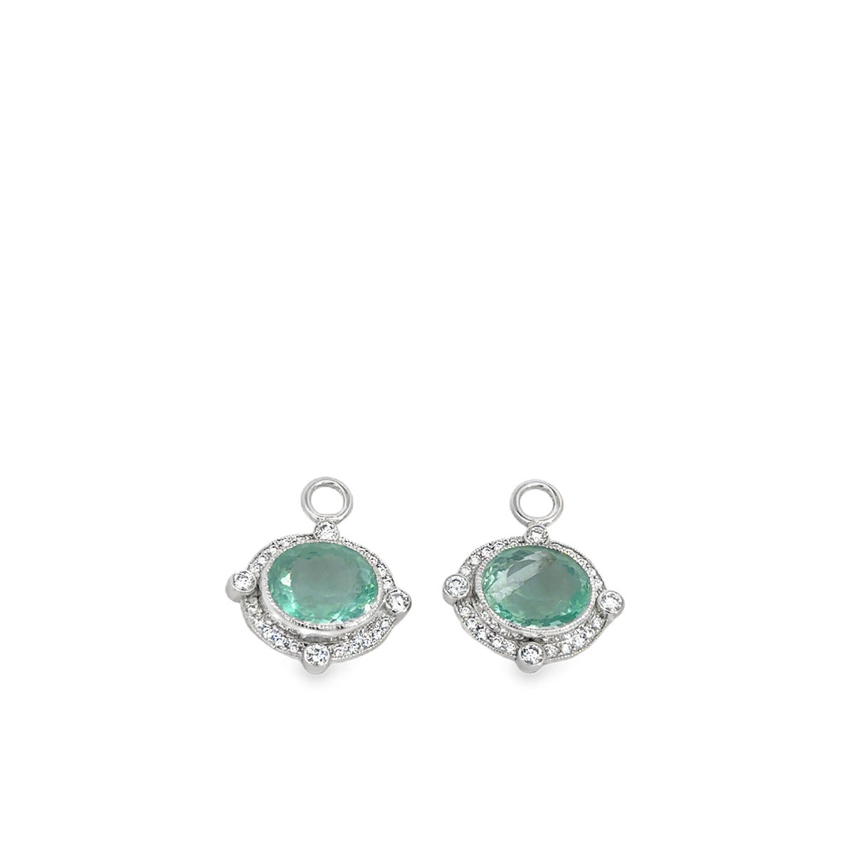 Astrid Earring Charms (14k White Gold, Diamond, and Fluorite)