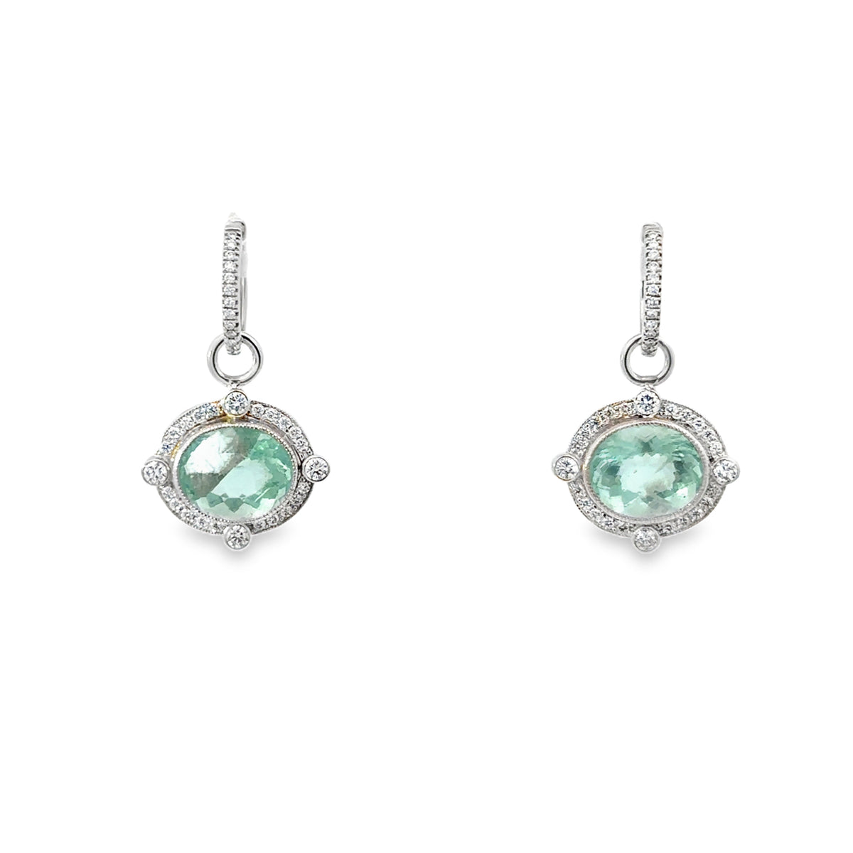 Astrid Earring Charms (14k White Gold, Diamond, and Fluorite)