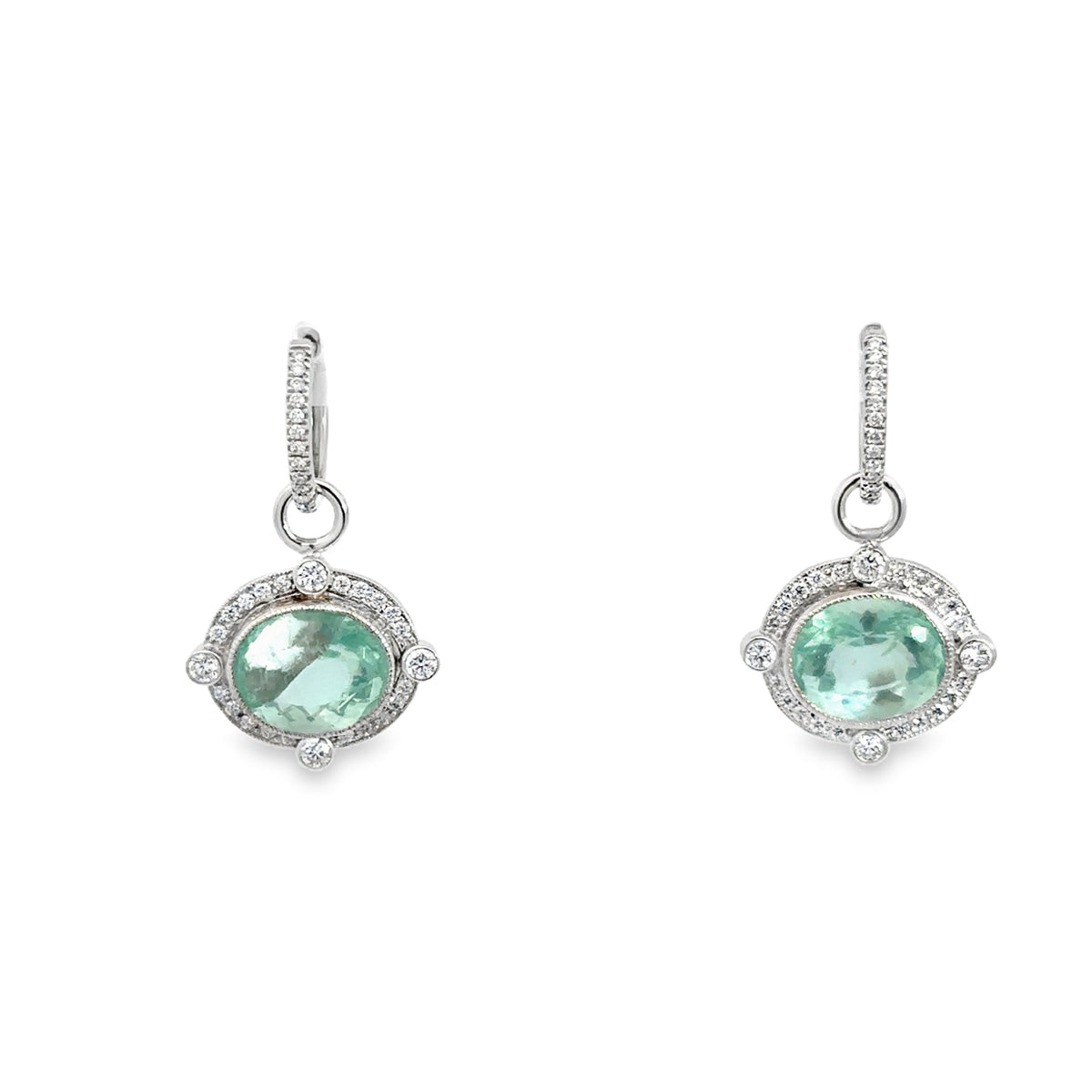 Astrid Earring Charms (14k White Gold, Diamond, and Fluorite)