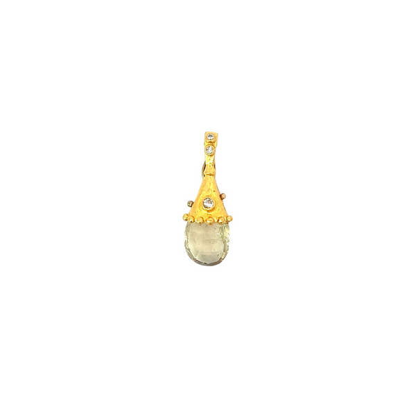 Imperial Topaz and Diamond Pendant