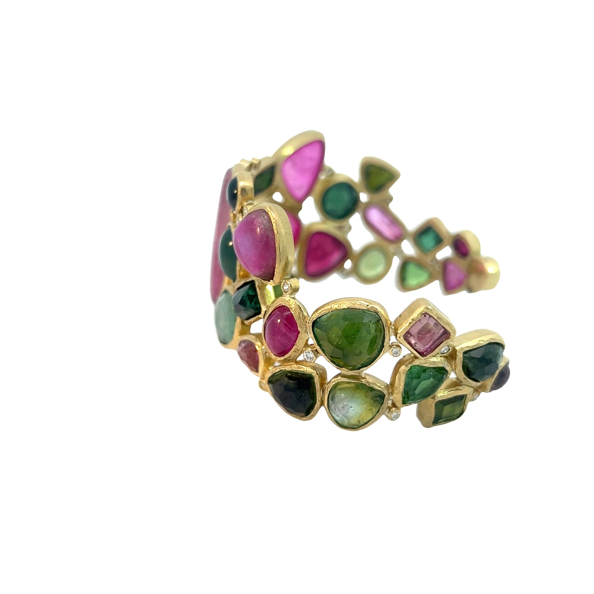 Tourmaline and Diamond Cuff Bracelet