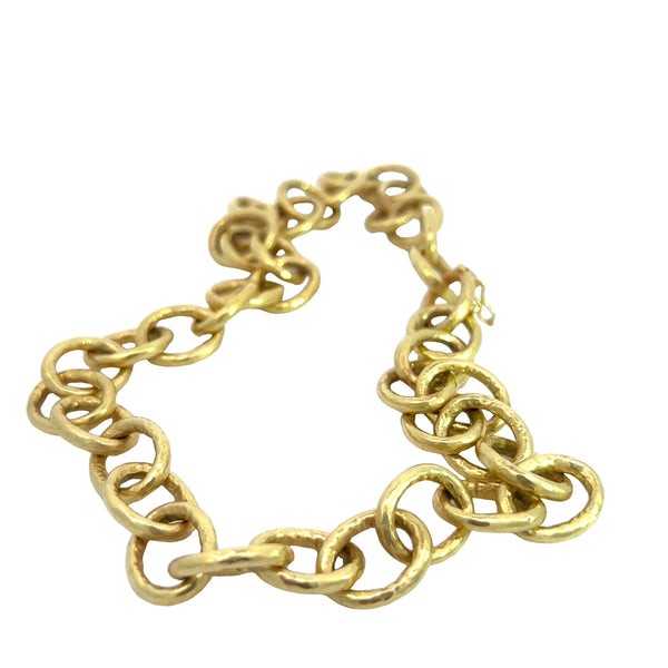 Hammer Finished Gold Chain Necklace