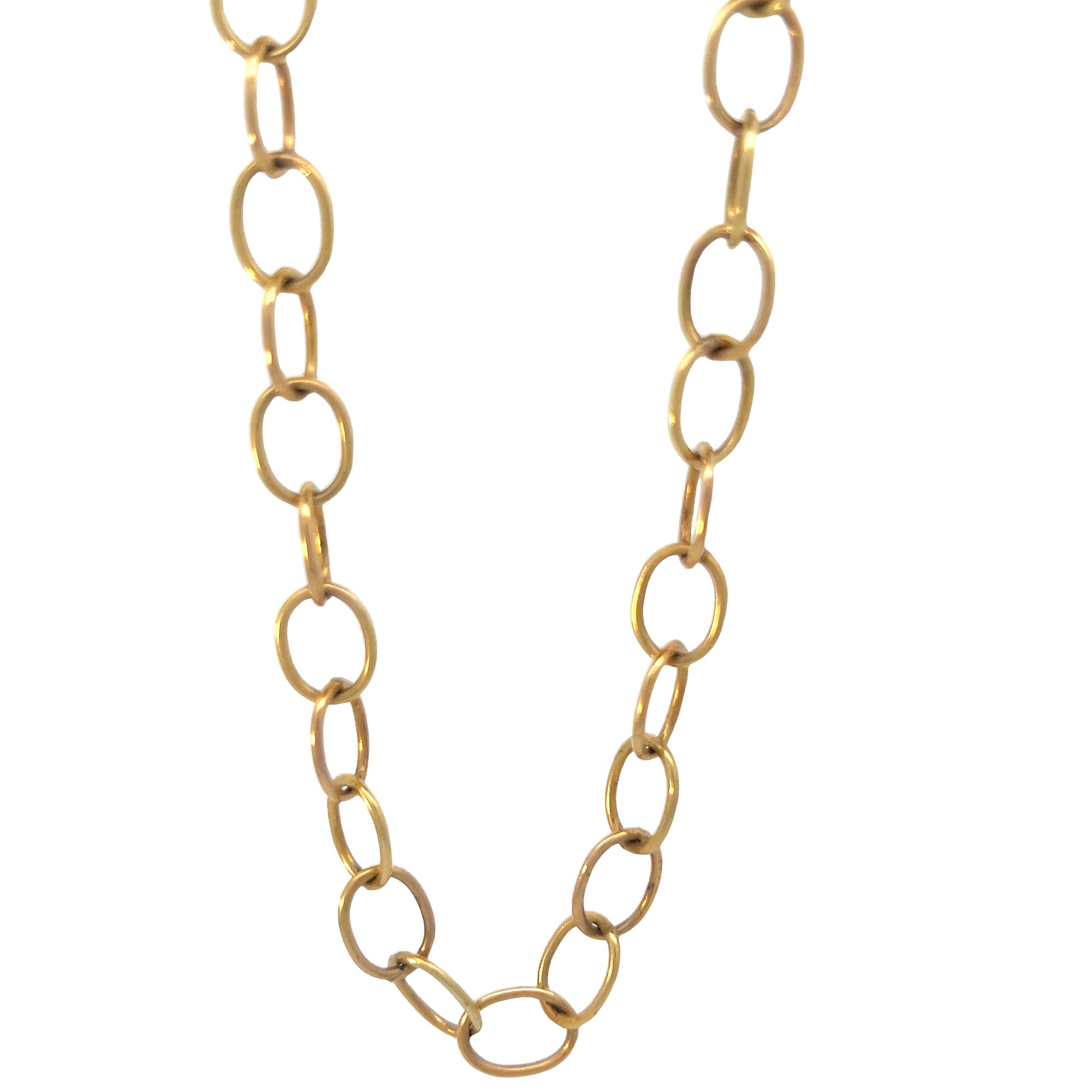 Handmade Royal Gold Oval Link Chain Necklace