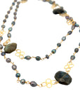 Labradorite and Freshwater Pearl Necklace